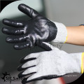 SRSAFETY EN388 4543 black nitrile coated cut resistant work glove